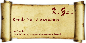 Krnács Zsuzsanna névjegykártya